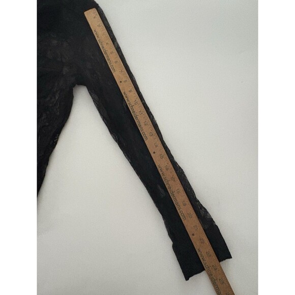 Guess Black Lace Top Size S Sheer Goth Vampire Witchy Whimsigoth Button Up - Picture 14 of 16